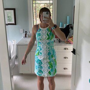 Lily Pulitzer blue and green halter dress